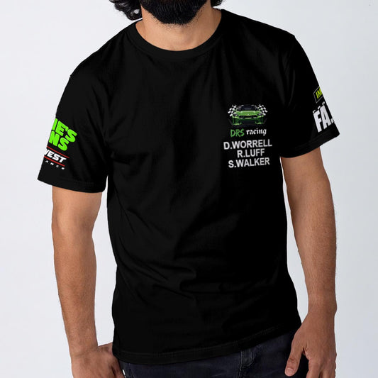 DRS Racing Official Crew Tee front view with driver names Worrell Luff Walker