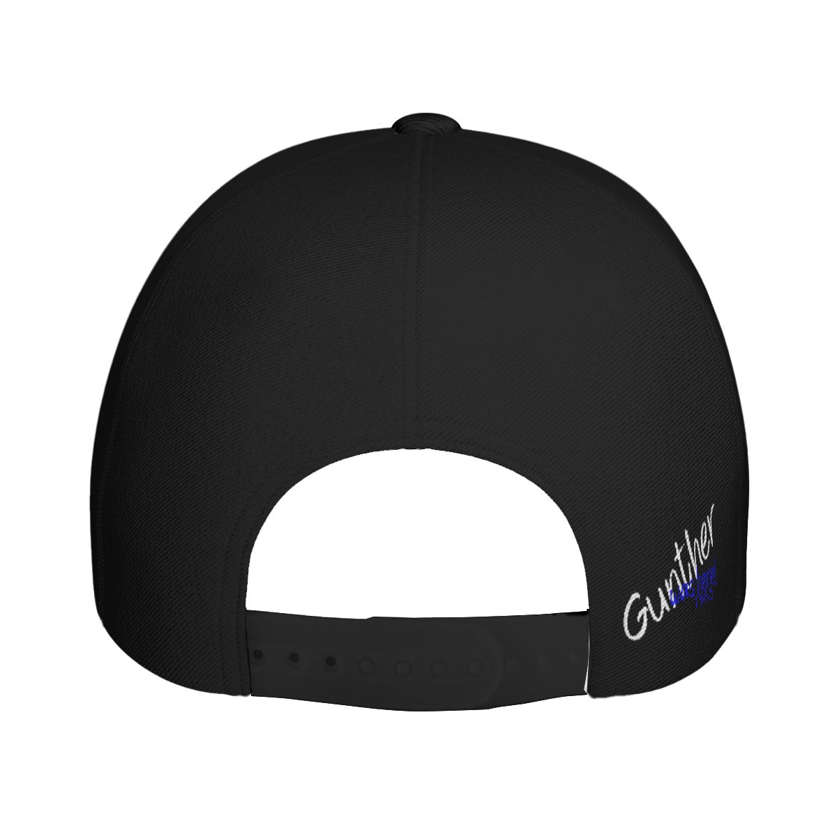 DRS Racing team cap back view showing snapback closure and Gunther signature