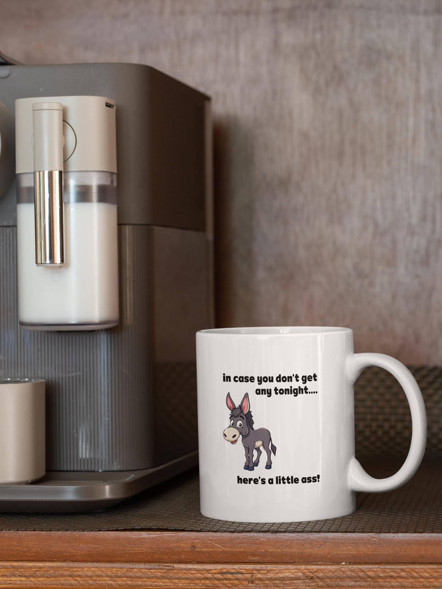 Here's a Little Ass Mug - Funny Ceramic Cup for Animal Lovers - Unique Gift Idea, Office Humour, Cute Coffee Tea Mug