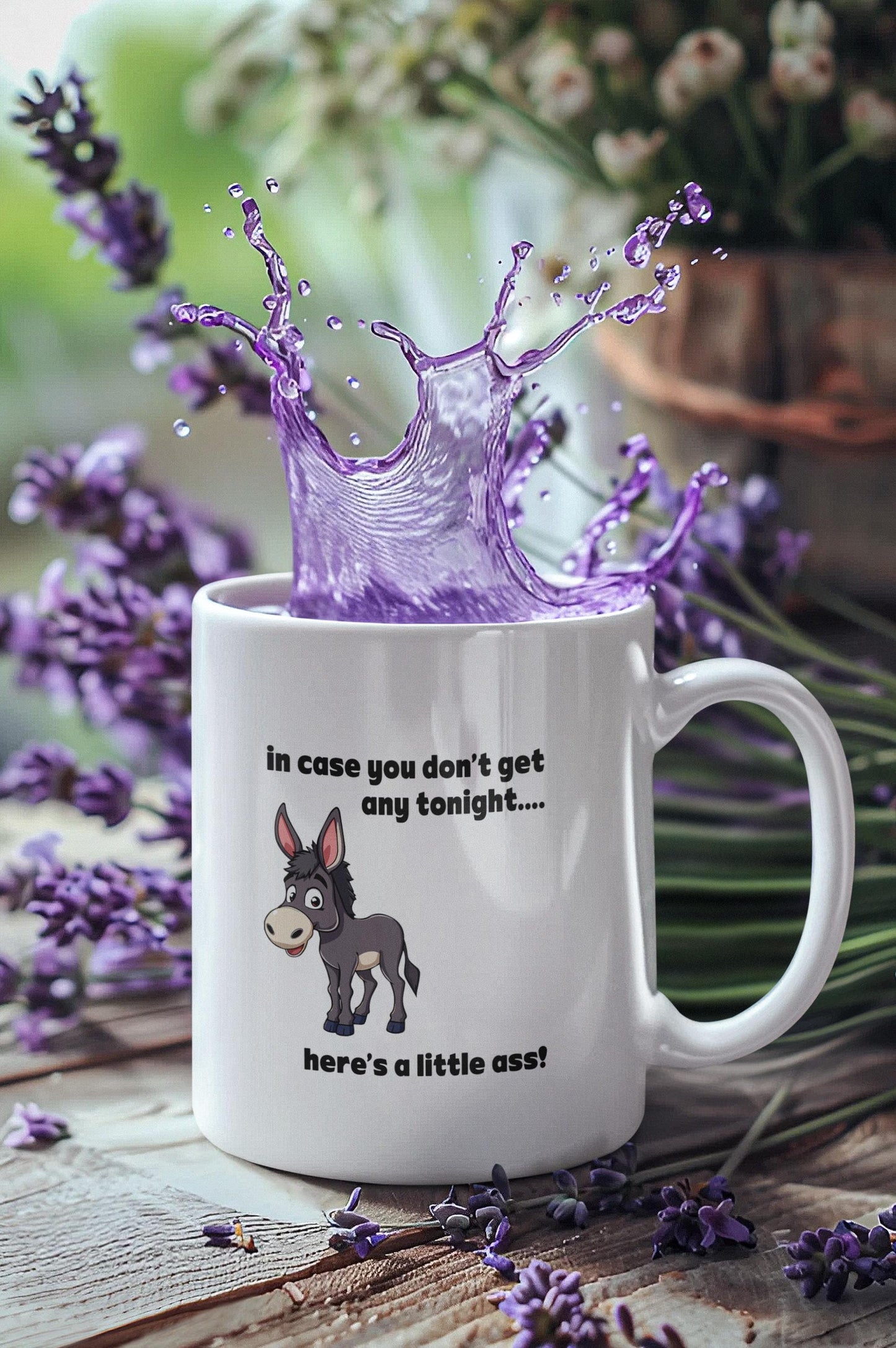 Here's a Little Ass Mug - Funny Ceramic Cup for Animal Lovers - Unique Gift Idea, Office Humour, Cute Coffee Tea Mug