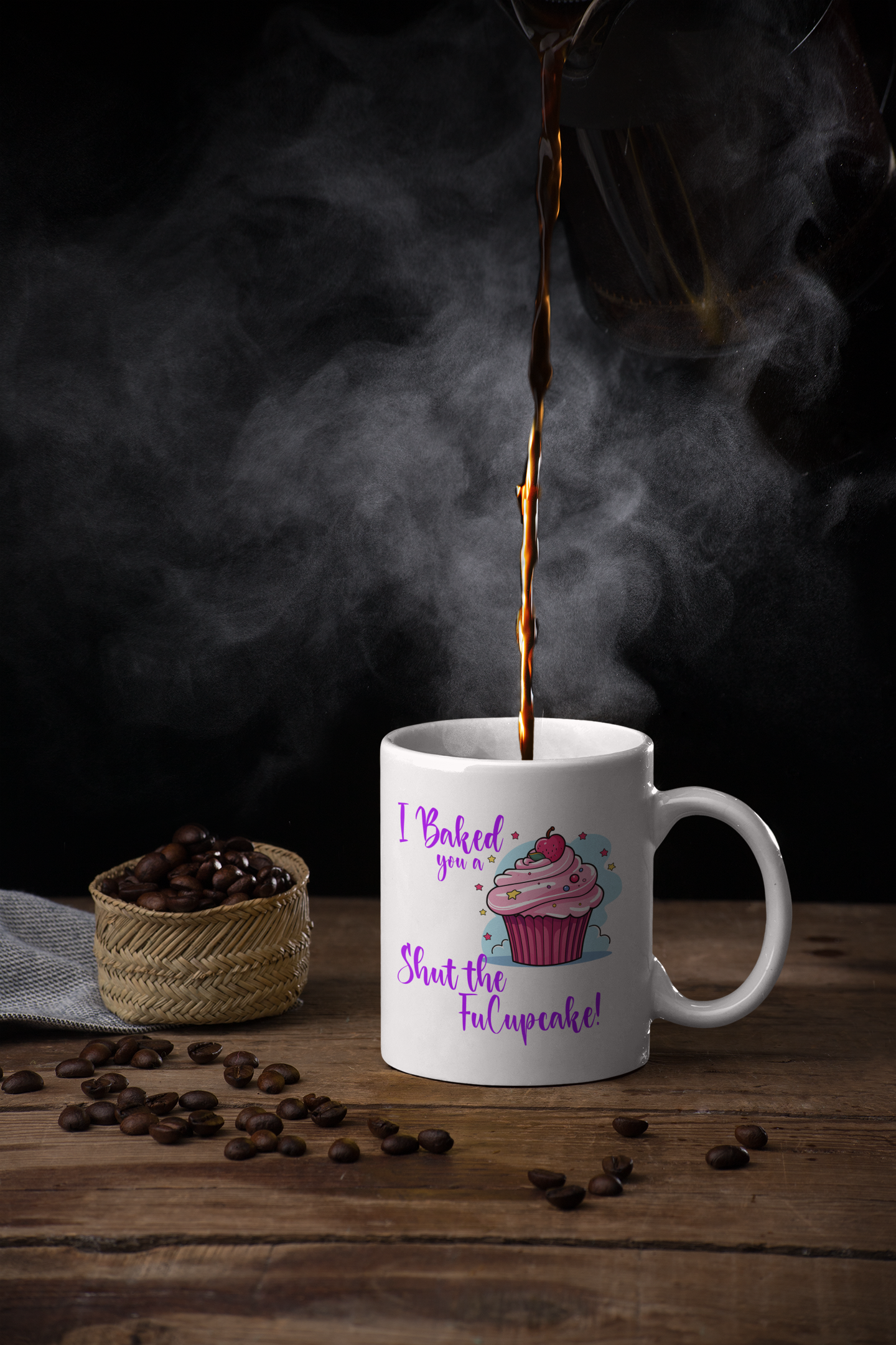 Funny Novelty Mug Baked You a Shut the Fucupcake Cup Coffee Tea Cup Gift for Coworker Friend Humor