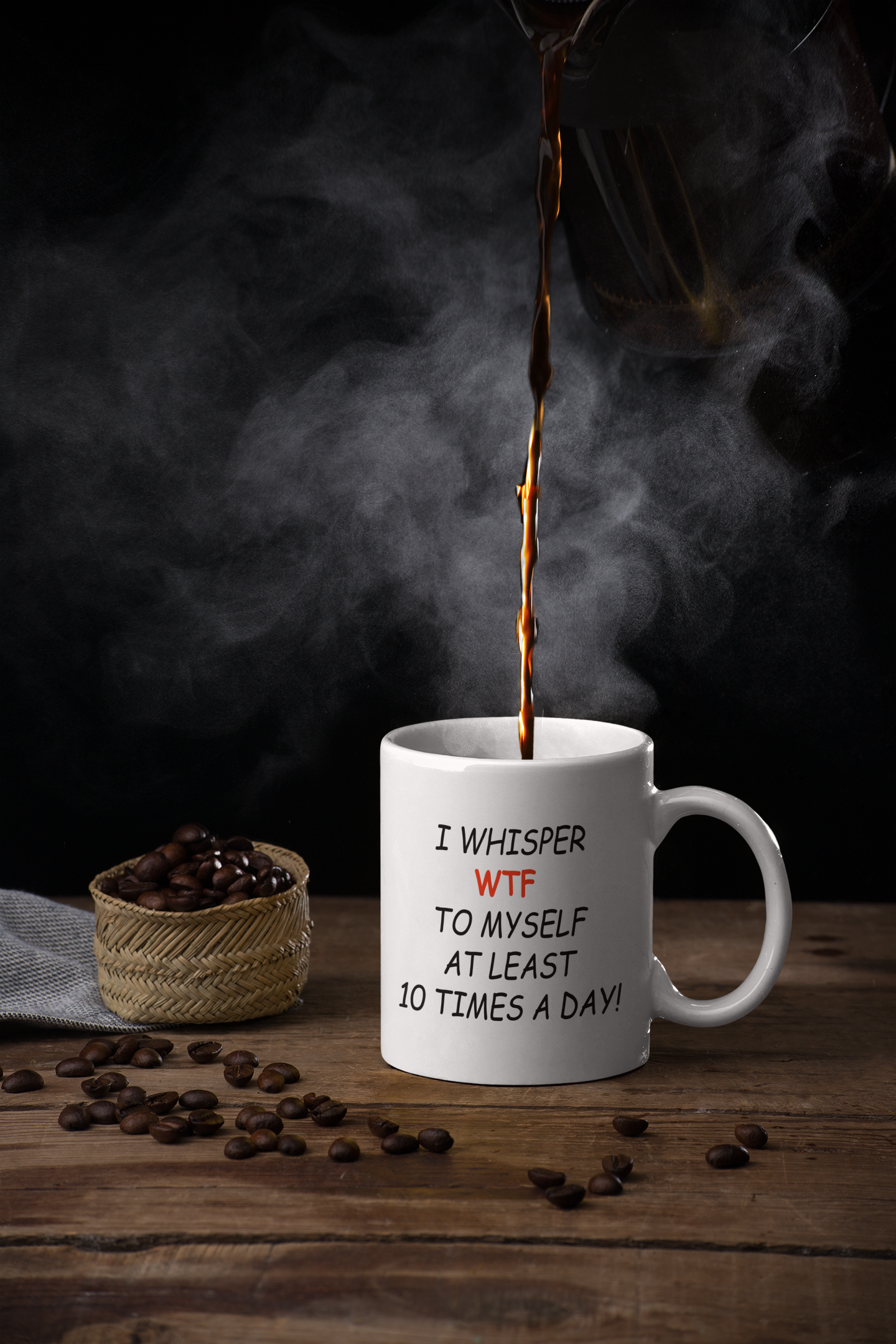Coffee Mug I Whisper WTF Funny Sarcastic Coffee Cup Gift for Coffee Lovers Office Humor Mug Everyday Use