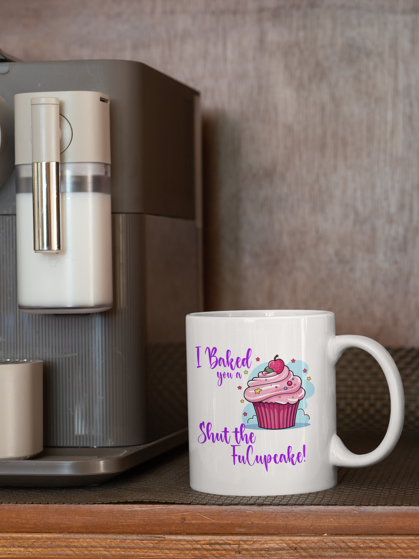 Funny Novelty Mug Baked You a Shut the Fucupcake Cup Coffee Tea Cup Gift for Coworker Friend Humor