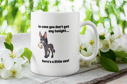 Here's a Little Ass Mug - Funny Ceramic Cup for Animal Lovers - Unique Gift Idea, Office Humour, Cute Coffee Tea Mug