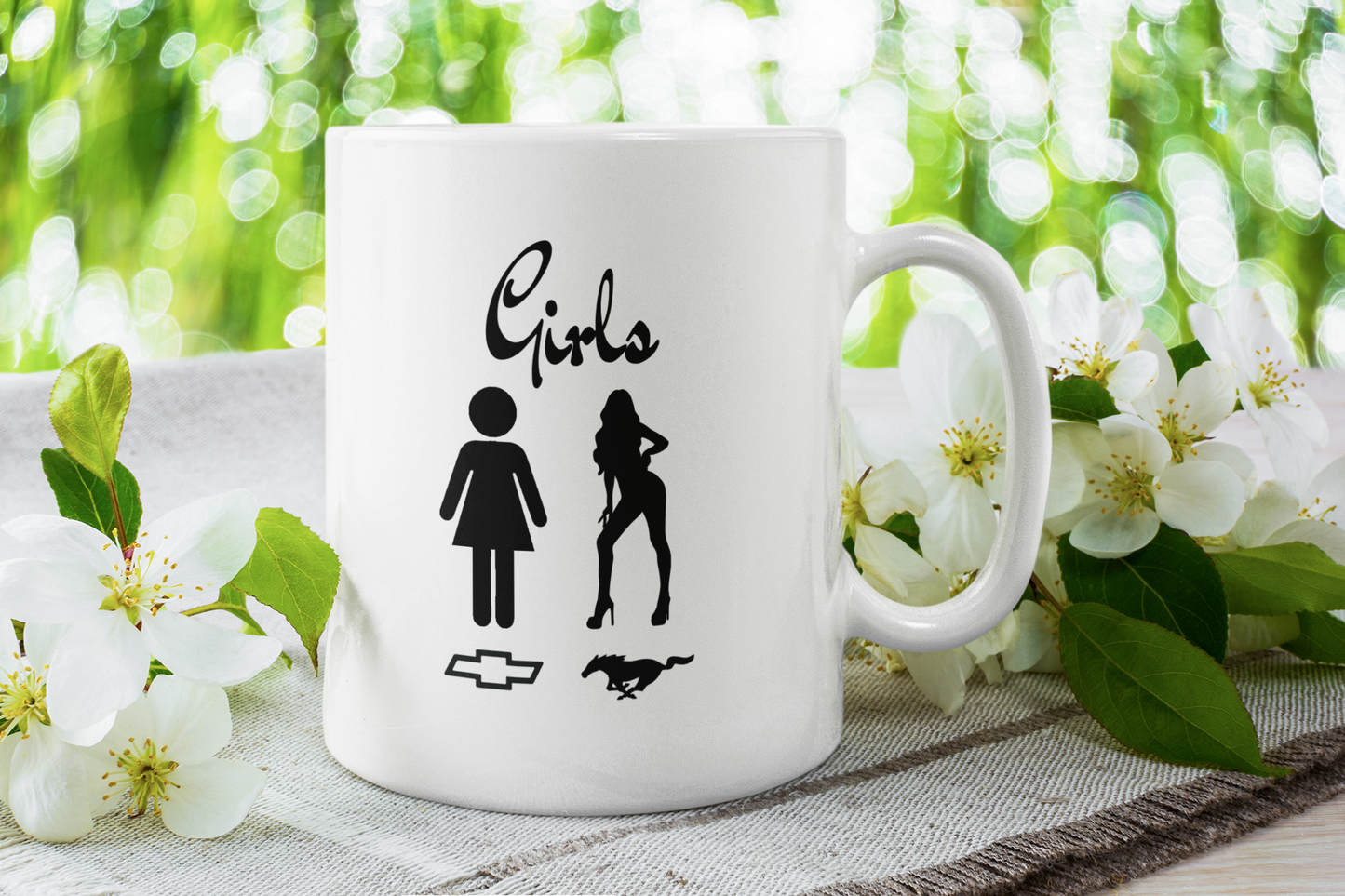 Camaro & Mustang Girl Coffee Mug Set - Classic Muscle Car Gifts for Women, Racing Enthusiast Tea Cups, Unique Car Lover Birthday Present